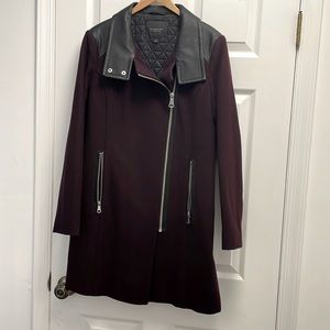Marc New York leather and wool pea coat
